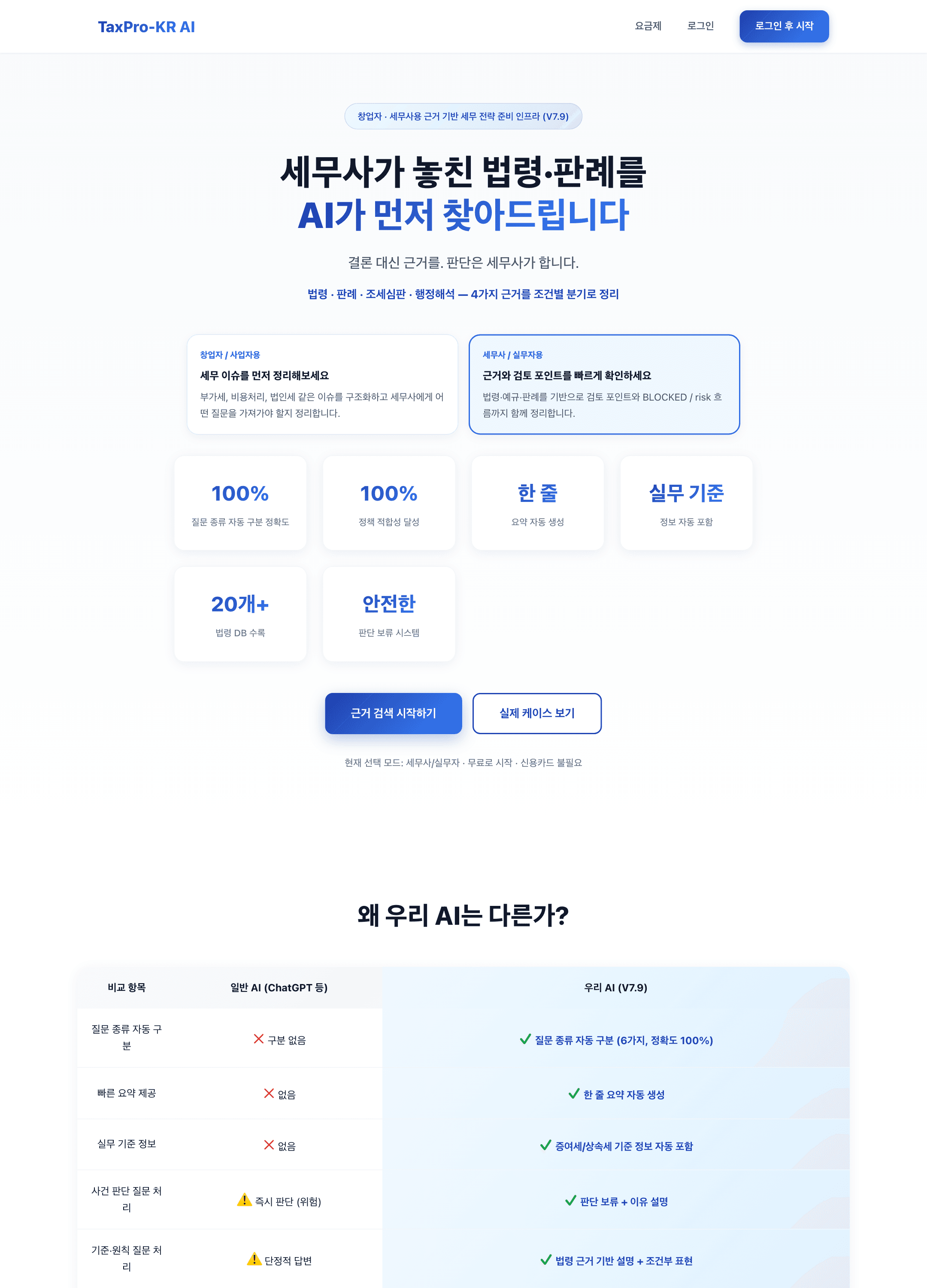 TaxPro-KR 실제 화면